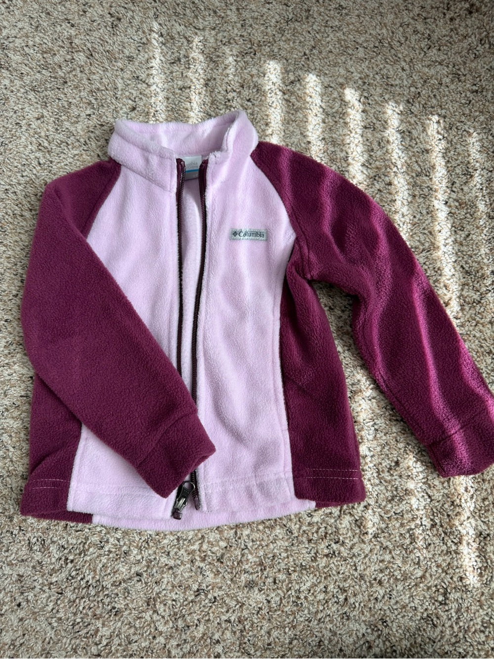 COLUMBIA TODDLER GIRL PURPLE FLEECE FULL ZIP JACKET